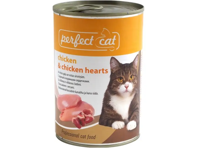 Perfect cat- chicken&chicken hearts (vištiena/vištienos širdelės), 400g