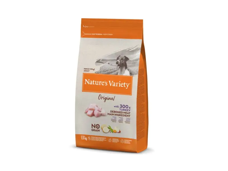 Nature's Variety Original mažų veislių šunų maistas su kalakutiena 1,5 kg