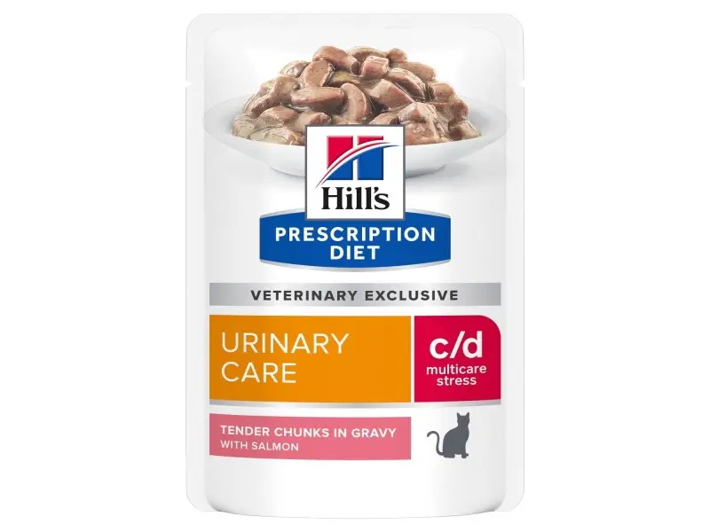 HILLS PD Feline c/d Urinary Stress Salmon dietinis konservuotas pašaras 12x85 g