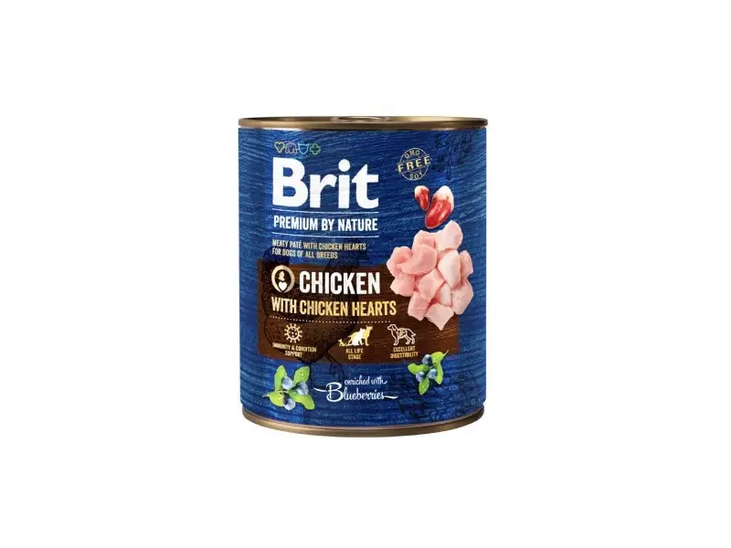 Brit Premium by Nature konservai šunims Chicken with Hearts