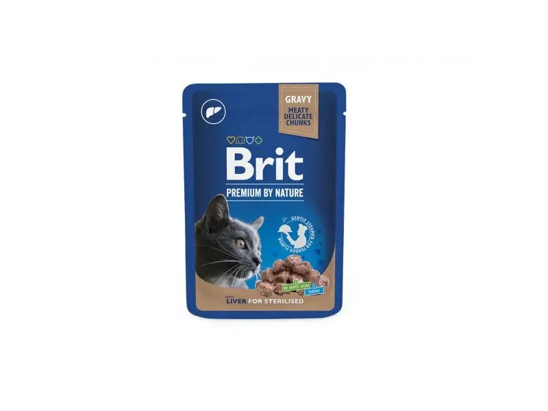 Brit Premium konservuotas pašaras katėms Liver for Sterilised 100g