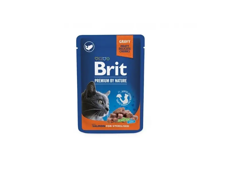Brit Premium konservuotas pašaras katėms maiš. Salmon for Sterilised 100g