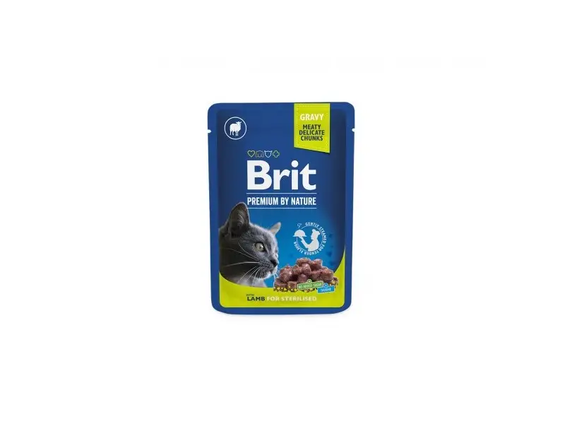Brit Premium konservuotas pašaras katėms maiš. Lamb for Sterilised 100g