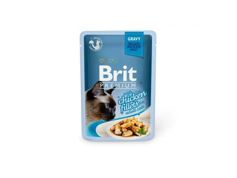 Brit Premium Cat Delicate kons. katėms maiš. Chicken in Gravy 85g