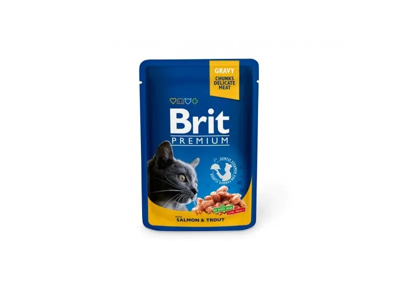 Brit Premium konservuotas pašaras katėms Salmon&Trout 100g