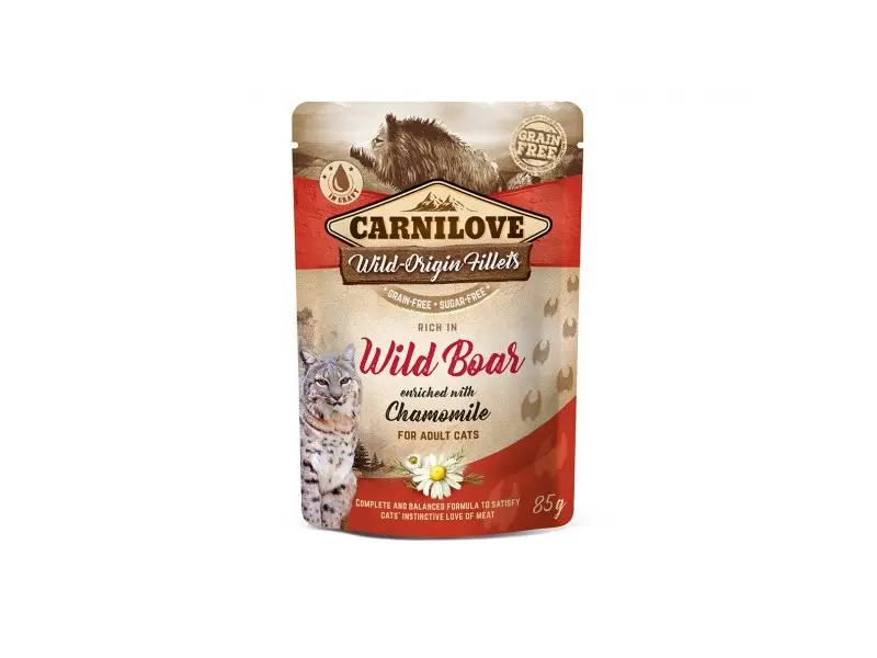 Carnilove konservuotas pašaras katėms maiš. Wild Boar Chamomile 85g