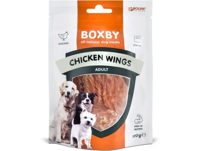 BOXBY Skanėstai Šunims Chicken Wings - skanėstai šunims su vištiena 100g
