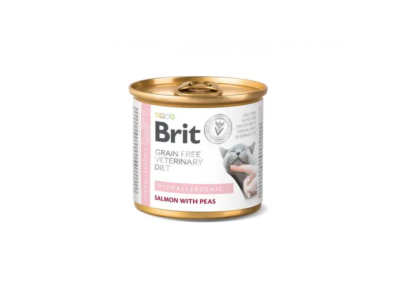 Brit Grain Free Veterinary Diets Hypoallergenic dietinis konservuotas pašaras katėms  200g