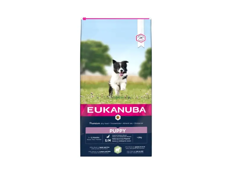 Eukanuba Puppy S/M Breeds Lamb & Rice sausas pašaras šuniukams