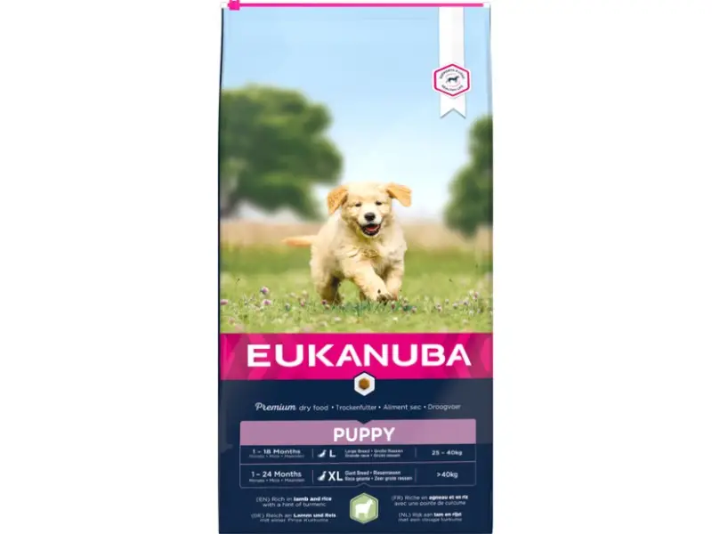 Eukanuba Puppy L / XL Lamb and Rice sausas pašaras didelių veislių šuniukams su ėriena ir ryžiais