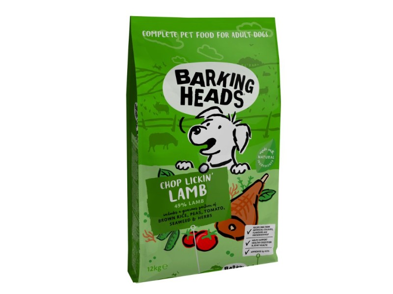 BARKING HEADS Chop Lickin' Lamb Sausas pašaras šunims (Ėriena)