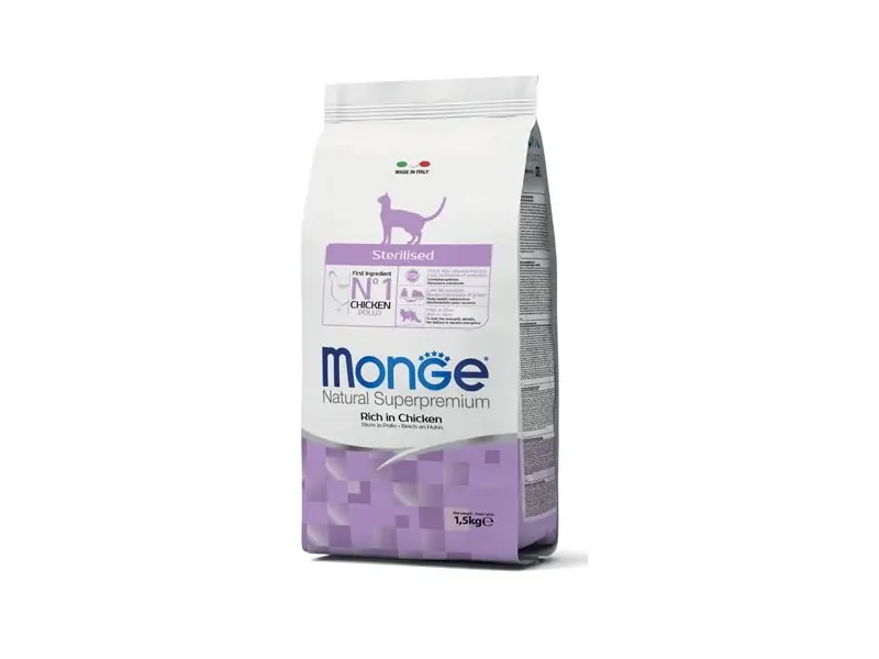 Monge Dry Cat Adult Sterilized Sausas pašaras sterilizuotoms katėms 1,5kg