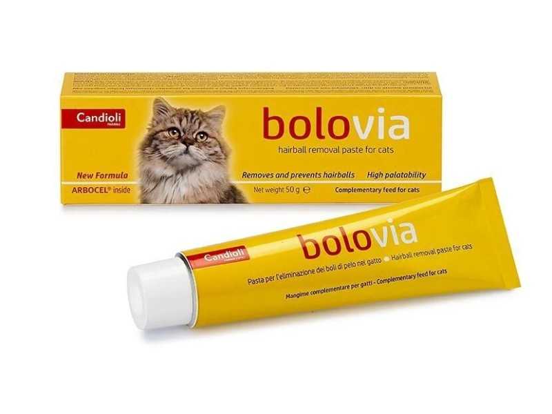 Candioli Bolo Via pasta katėms plaukų kamuoliukams skrandyje šalinti ir apsaugoti nuo susidarymo 50 g