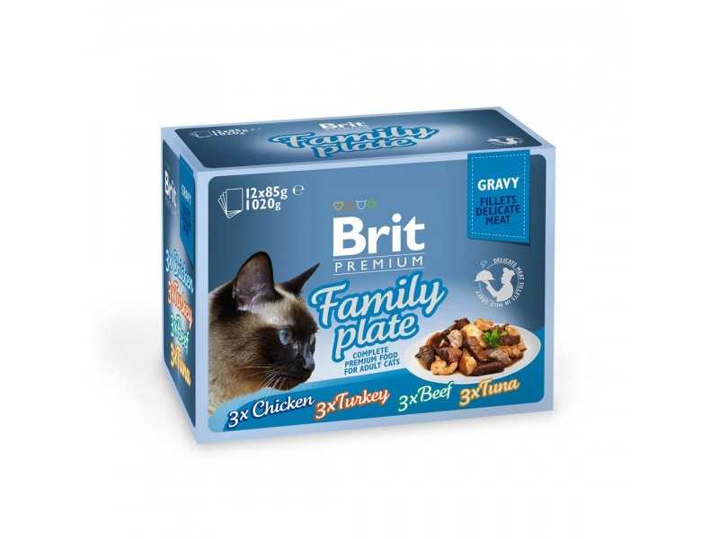 Brit Premium Cat konservai katėms Fillets in Gravy Family Plate 12x85 g