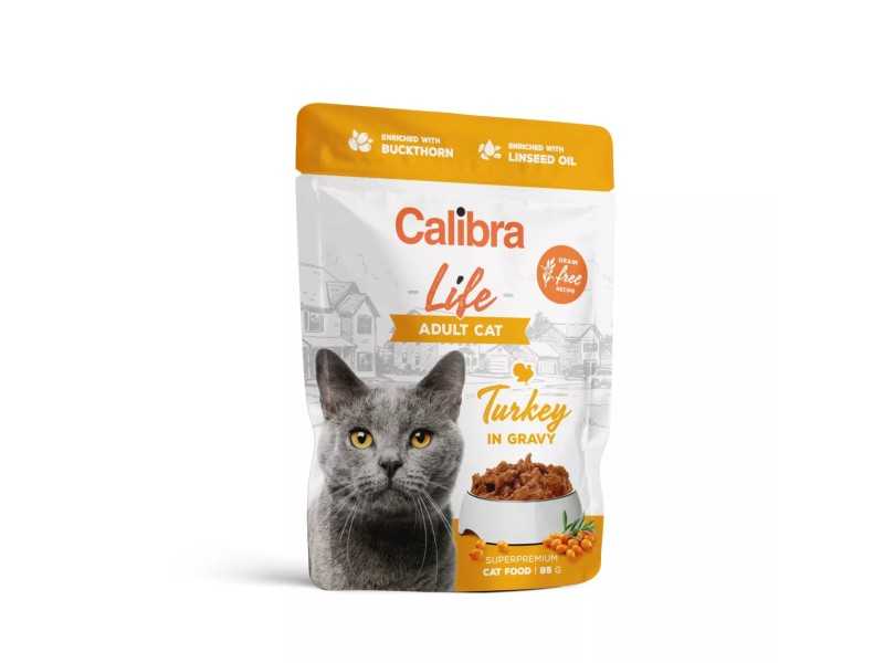 CALIBRA CAT LIFE POUCH Adult Turkey in gravy konservuotas pašaras katėms 85g N12