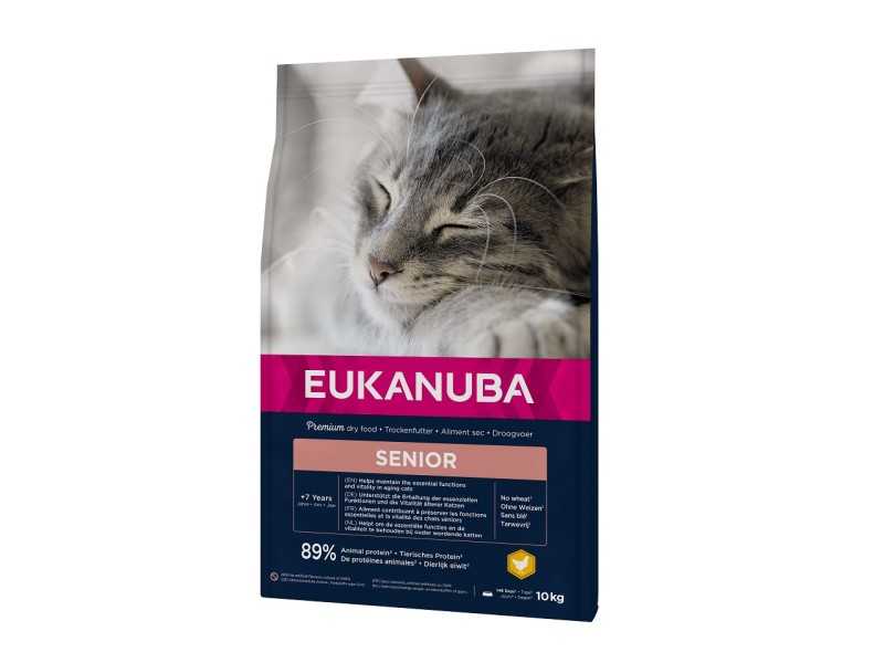 EUKANUBA Cat Senior All Breeds Top Condition Chicken & Liver Sausas pašaras vyresnio amžiaus katėms 10 kg