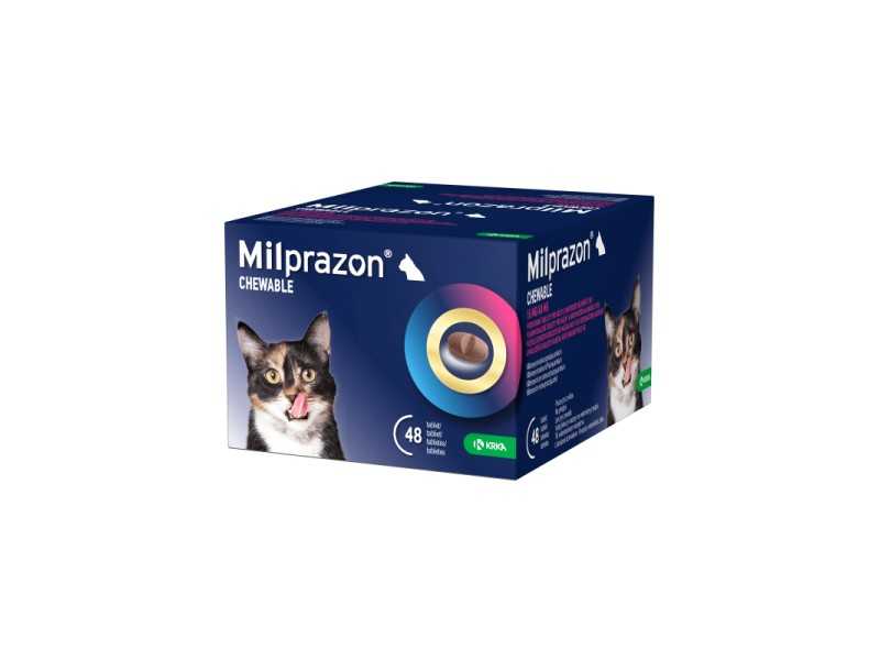 Milprazon Chewable 16 mg/40 mg tabletės nuo kirminų katėms N4